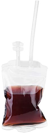 1 X Blutbeutel für Getränke, Halloween-Partygeschenke, 350 Ml Halloween-Blutgetränkebehälter, Party-Getränkedekorationen mit Arbeitsschlauch