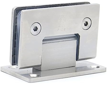 Glastürscharnier, 1 Stück, 90-Grad-Duschtürscharniere, 304-Edelstahlscharniere, Wandmontage, Duschtürscharnier for Zuhause, Badezimmer, Türscharnier-Unterlegscheiben, Glasscharnier