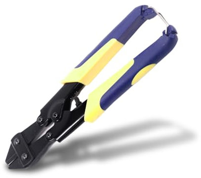 Mini Bolt Cutters, 8 Heavy Duty Wire Cable Cutter, Chain Cutter with Ergonomic Rubber Grip, Heat Treated Spring Snips Clippers, Premium CR-V Cutter for Mini Bolt, Metal Wire, Cable, Chain, Padlock