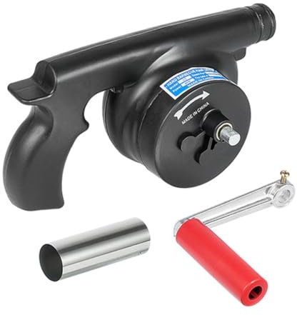 KONTONTY Ventilateur de Barbecue à Manivelle Portatif en Acier Inoxydable et Plastique, Léger, Résistant à L’Usure, pour Camping et Extérieur