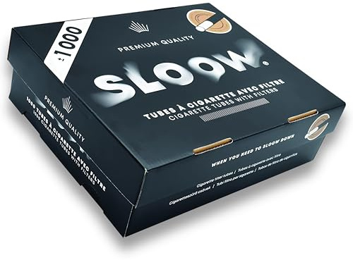 SLOOW Boîte de 1000 Tubes à Cigarettes, Préservation des Saveurs, Filtration et Tirage Optimaux, Fabrication Européenne, Qualité Premium, Compatibles Toutes Machines à Tuber, 41682022