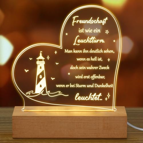 Fiada Beste Freundin Geschenke LED Acryl Nachtlicht Lampe, Freundschaft | Geburtstagsgeschenk, Freundschaftsgeschenke, Danke Geschenk für Damen