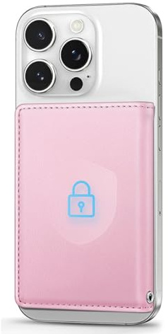 OCASE Porta-Carte Magnetico per iPhone Serie 17/16/15/14/13/12 Rosa | 5 Porta Carte, Supporto, in Pelle Sintetica, (Tranne iPhone 17e/16e/13 Mini/12 Mini) , Compatibile con Custodie Magnetiche