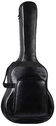 CNYUON Gitarrentasche 40/41 Zoll wasserdichter, verdickter PU-Leder-Gitarren-Rucksack, Tragetasche, Gitarrenkoffer, Musikinstrumentenzubehör Zur Aufbewahrung Von Gitarren(Black)