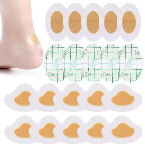 Juguta Cerotti per Vesciche,60 Pezzi Cerotti piedi per Tallone Piede, Impermeabile Invisibile Blister Cuscino, Cerotti per Vesciche Extra Sottile Kit, Per Tallone e Guardia di Protezione