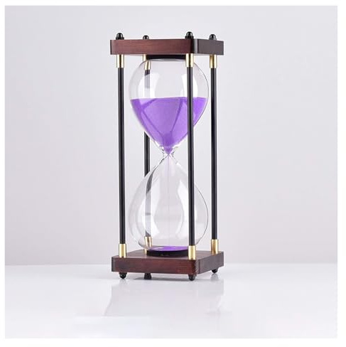 orologio di sabbia, Colore Clessidra Timer30/45/60Minuti Orologio in vetro Orologio con sabbia Artigianato Decorazione in vetro for lo studio a casa Ufficio Regalo creativo.(Purple,60 minutes)