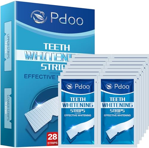 Teeth Whitening Strips 14 Treatments - Enamel-Safe & No-Sensitivity & No-Slip Whitening Strips - Fast Teeth Whitening Result in 7 Days - Whitening Kit for Coffee, Wine Stains Removal, Mint Flavor