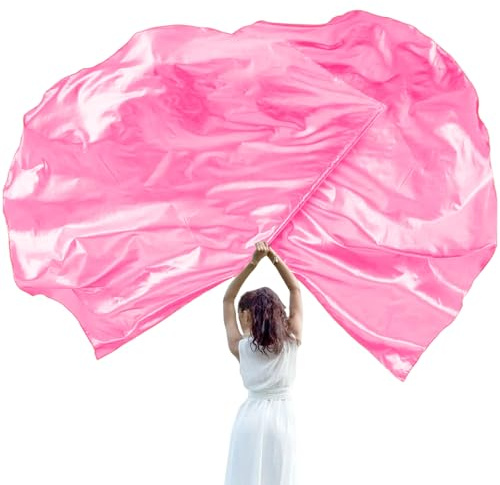 Banderas de adoración para bailes, iglesias, alabanza, danza, juego de banderas de alabanza para principiantes, banderas de alabanza con varillas flexibles, semicírculo, bandera de ala de ángel