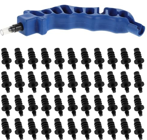 SUPVOX Kit Perforatore per Tubi Gocciolanti 100 Tappi Terminali in PP e Utensile per Punzonatura Accessori per Irrigazione a Goccia Compatibili Tubi 4/7 e 3/5 Soluzione per Giardino