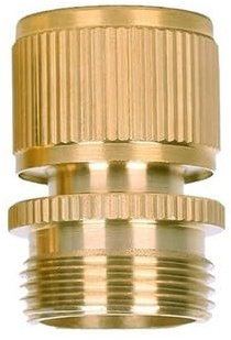Brass Tap Connector 3/4 Inch BSP Male to Snap On Female Quick Connect Fitting for Garden Hosepipe Hozelock Gardena Compatible Click Lock Adapter for Taps Sprinklers Irrigation Accessories Outdoor Use