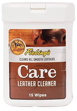 Fiebing's Care Leather Cleaner (15 Wipes) - Clean Condition Help Prevent Cracking or Fading of Leather Couches, Car Seats, Shoes, Purses