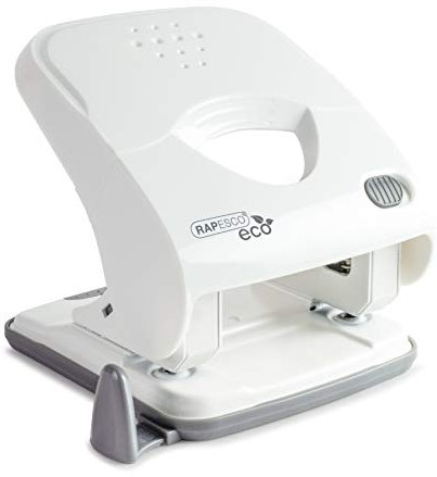 Rapesco 1524 ECO X5-30ps Less Effort 2-Fach Locher, 30 Blatt Kapazität, Weiß