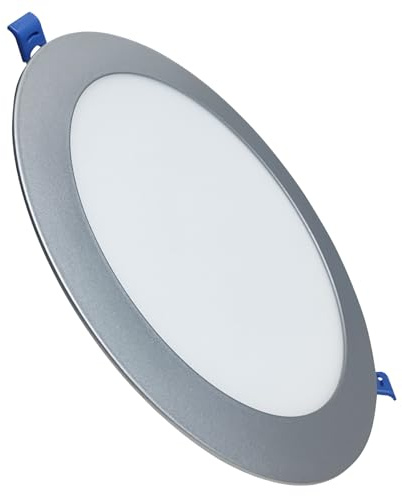 LED ATOMANT Panel LED Redondo Plata Corte 205mm 20W CCT 3000-6500K | Con Selector de color CCT, 1800 Lumenes, Driver incluido, Marco plata