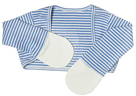 Edenswear Mangas de manopla con infusión de zinc para niños con eccema, Rayas azules, 36 meses