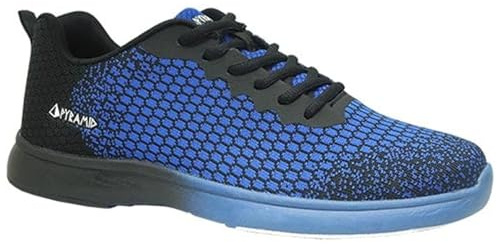 Pyramid Scarpe da Bowling da Uomo Path Lite Senza Cuciture, Nero/Blu Savoia, 44 EU