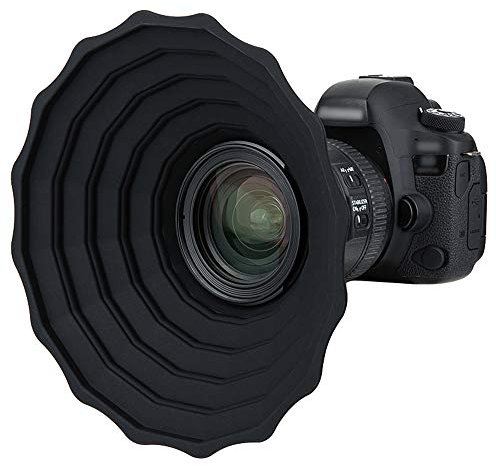 JJC Silicone Lens Hood Skirt Anti Reflection for Canon Nikon DSLR Camera Lens External Dia. 73mm~88mm, Glass Window Photography Accessory, Foldable Lens Hood Lens Protector - L