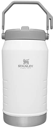 STANLEY IceFlow - Jarra de agua de acero inoxidable con popote, botella de agua aislada al vacío para el hogar y la oficina, vaso reutilizable con popote a prueba de fugas Flip Polar, 64 onzas