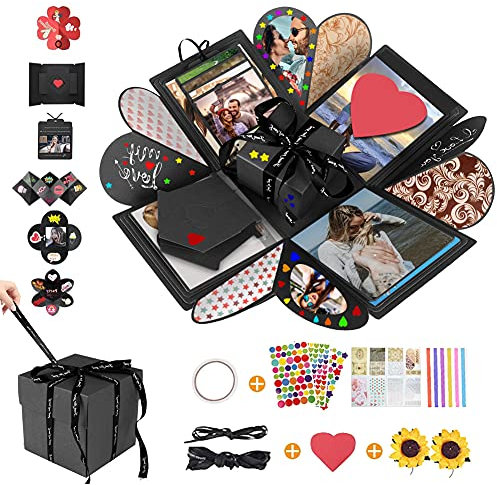 DASIAUTOEM Explosions Box, Geschenkbox Überraschungs Kreative Explosionsbox DIY Faltendes Fotoalbum Scrapbook Foto, Geschenk für Muttertag Geburtstag Hochzeit Jahrestag Freundin Freund Frauen Kinder
