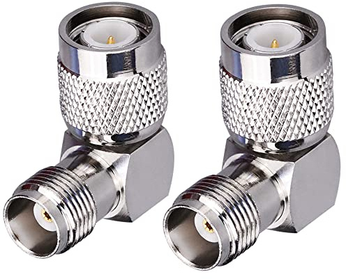 TUOLNK Confezione da 2 TNC maschio a TNC femmina Connettore ad angolo retto Adattatore coassiale da 90 gradi Connettore tipo L TNC Adattatore coassiale antenna RF