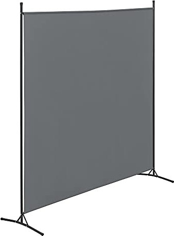 [en.casa] Paravent de Confidentialité Séparateur de Pièce Brise-Vue pour Intérieur Extérieur Acier Polyester 176 x 175 cm Gris Foncé