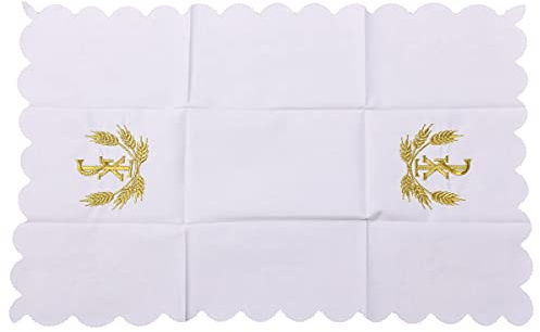BLESSUME Kirchenmassen-Altartuch, Reinigertuch, Kreuz-Stickerei (Weiß 5)