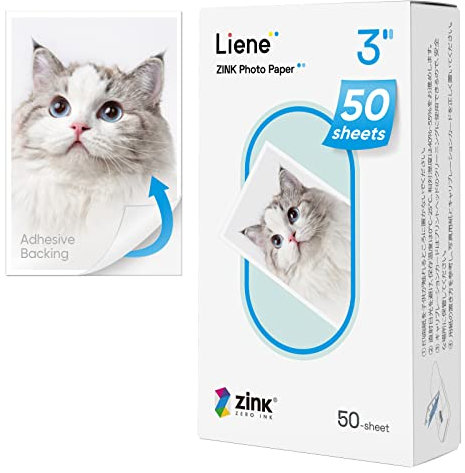 2x3' Zink 50 Hojas Papel Fotográfico con Respaldo Adhesivo, Prueba de Agua,Resistente,Las Manchas, Compatible para Liene Pearl K100 Mini Impresora Fotos Movil, Papel Fotos Instantáneopara Clipart