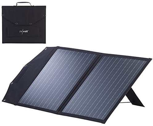 revolt Falt Solarmodul: Faltbares Solarpanel, 2 monokristalline Solarzellen, MC4-komp., 50 W (Faltpanel, Camping Solarpanel faltbar, 12V)