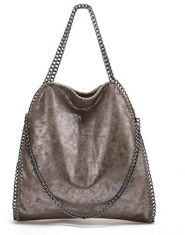 Wivmypog Damen Handtasche Damen Kunstleder Umhängetasche Mode Kettentasche Große Hobo Taschen für Damen