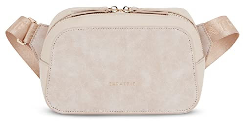 Expatrié Umhängetasche Damen Beige - Fleur - Elegante Crossbody Bag aus PU Leder - Kleine Handtasche zum Ausgehen Feiern Freizeit - One Size