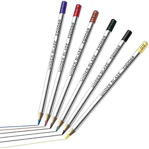 Luntfeiy 6 pièces stylos sous glaçure, stylos sous glaçure pour céramique, stylo sous glaçure stylo sous glaçure de précision pour céramique