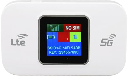 ASHATA Hotspot WiFi Mobile 4G LTE, Routeur WiFi Portable avec Emplacement pour Carte SIM pour Les Voyages, Routeur WiFi Hotspot Mobile de Jeu 300 Mbps avec écran Couleur, Prend en