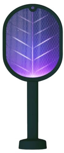 Fiorky Raqueta de Mosquitos Plegable Mata Insectos con luz UV Recargable por USB Mosca eléctrica Insecto Zapper Bat Rejilla eléctrica Matamoscas eléctrico Control de plagas Fora Dormitorio (