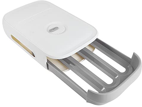 1 x Eier-Aufbewahrungsbox, Kühlschrank-Eier-Organizer, Eier-Organizer, Besteck-Organizer für Schublade, Eierablage, Teufeleier, Eierregal, Kunststoff, Weiß