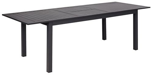 Beliani Gartentisch für 8 Personen Aluminium grau 180-240 x 90 cm ausziehbar Skaloma