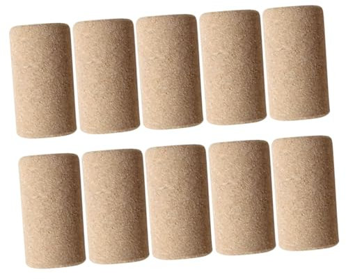 CIYODO 10pcs Microparticles Wooden Wine Stopper Sealing Cork Lid Bottle Closure for Wine Preservation