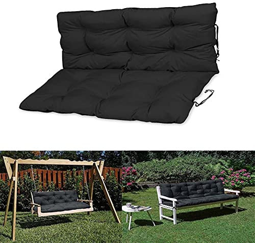 Wasserdichtes Outdoor Bankkissen mit Rückenlehne Polster für Gartenschaukel 2 3 Sitzer Sitz- & Rückenkissen Set Hängematte Kissen Bezug für Holzstuhl Paletten Wetterbeständig und Bequem
