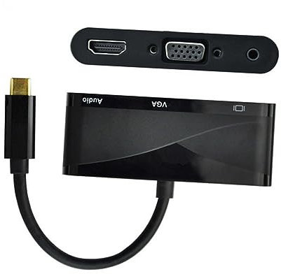 HOMSFOU Cable Tipo c Vga Adaptador USB c Vga con USB Pro Pc Color Negro Presentaciones Oficina