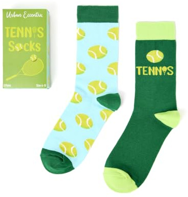 Urban Eccentric Tennis Socks Gift Box, 2 Pairs, UK Size 6-11