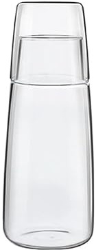 guiling-1986 Brocca Acqua Set di teiere in Vetro da 750 ml, Acqua Calda e Fredda, caraffa for Acqua Trasparente con Tazza in Vetro, bollitore for Acqua da Comodino Caraffa Acqua(Transparent)
