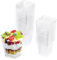 VFANDV Vasitos para Postres, 25 Piezas 160ml DIY Plastico Vasitos Aperitivos, Transparentes reutilizables para Pudín, Mousse, Helado, Cumpleaños, Bodas