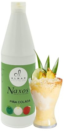 Almar - Sciroppo Superconcentrato per Granita, Gusto Pina Colada, Da Usare Con Base Granita Naxos, Ideale per Bar, Chioschi e Uso Domestico, Senza Conservanti, Bottiglia da 1kg