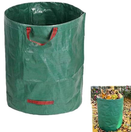 Bolsas de Jardín Reutilizables 272L Sacos de Jardín Resistentes Plegables Bolsa Basura Jardin con Asas para Hojas Restos de Poda y Residuos de Plantas