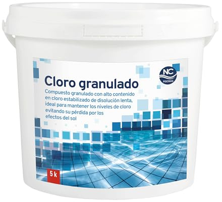 NC Cloro Granulado Estabilizado para el Mantenimiento de Piscinas, Formato 5 kg.