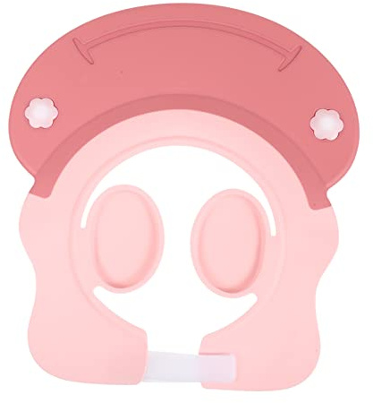 KAILIKETIY Rosa Duschhaube für Kinder mit Gehörschutzdesign aus Tpe Einfach zu Reinigen als Haarwaschschutz Beim Haarewaschen und Styling für Babys und Kleinkinder