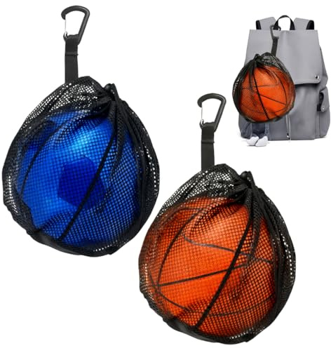 Sacca per Pallone, 2 Pezzi, Zaino Portatile con Moschettone
