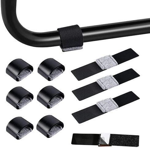 24 Pezzi Feltrini per Sedie Autoadesivi, Adesivi Feltrini per Sedie Rettangolari, Coprisedia con Chiusura in Velcro, Protezione per Pavimenti in Legno (Grigio)