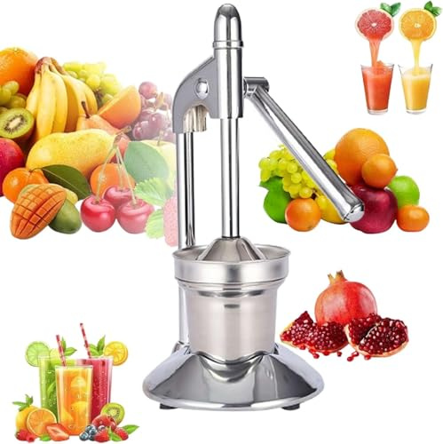 Cast Iron Juicer Hand Press, Heavy-Duty Stainless Steel Manual Juicer Fruit Squeezer, Effective Stainless Steel Manual Juicers, for Fresh Orange & Lemonade, Home and Kitchen Essentials