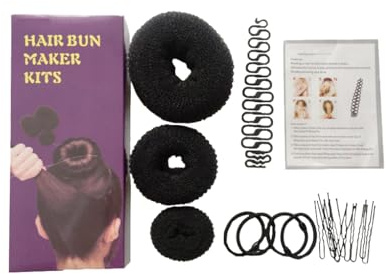 Cabilock Professionelles Haarknoten Satz aus Plastik und Schwamm mit Haarknotenspange und Flechthilfe für Verschiedene Haartypen für Friseurausbildung und Salon