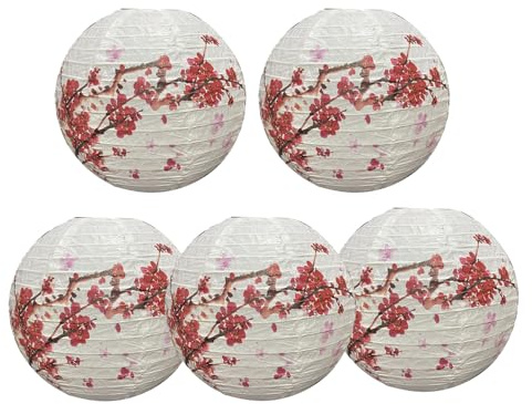 Limtula Lot De 5 Japonaises en Papier avec Fleurs De Cerisiers Et Kakis sur Le Thème Japonais Et Chinois pour Les Célébrations Saisonnières