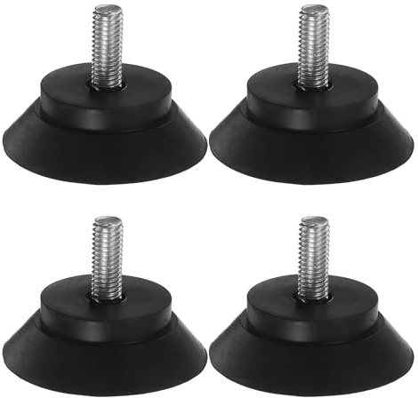 Healifty 4 Pcs M8 Rubber Adjustable Anti-vibration Treadmill Leveling Feet Pads for Exercise Bikes and Fitness Equipment, Non-slip Shock Absorbing Furniture Support Pads for Home Gym Floor
